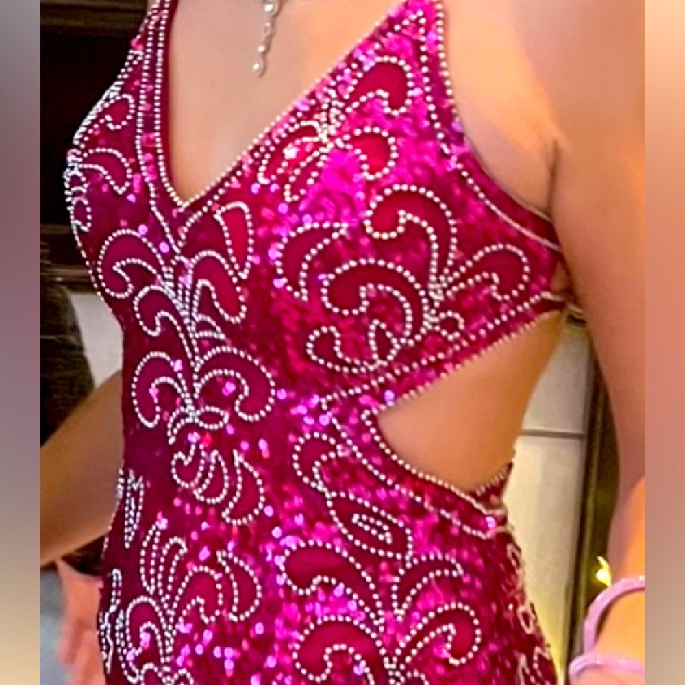 Fuchsia Homecoming Sequined Dress size 6
